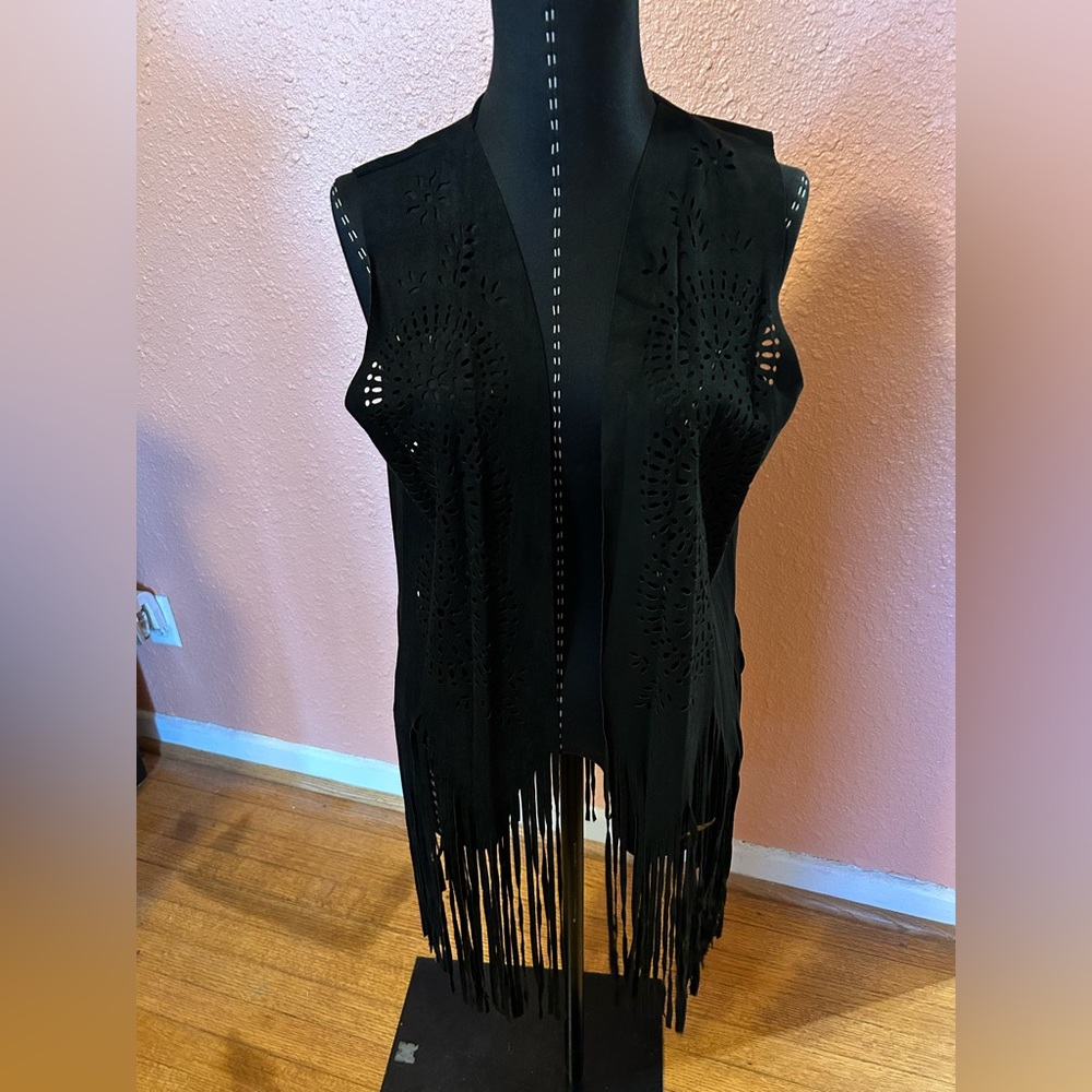 New suede like fringe vest